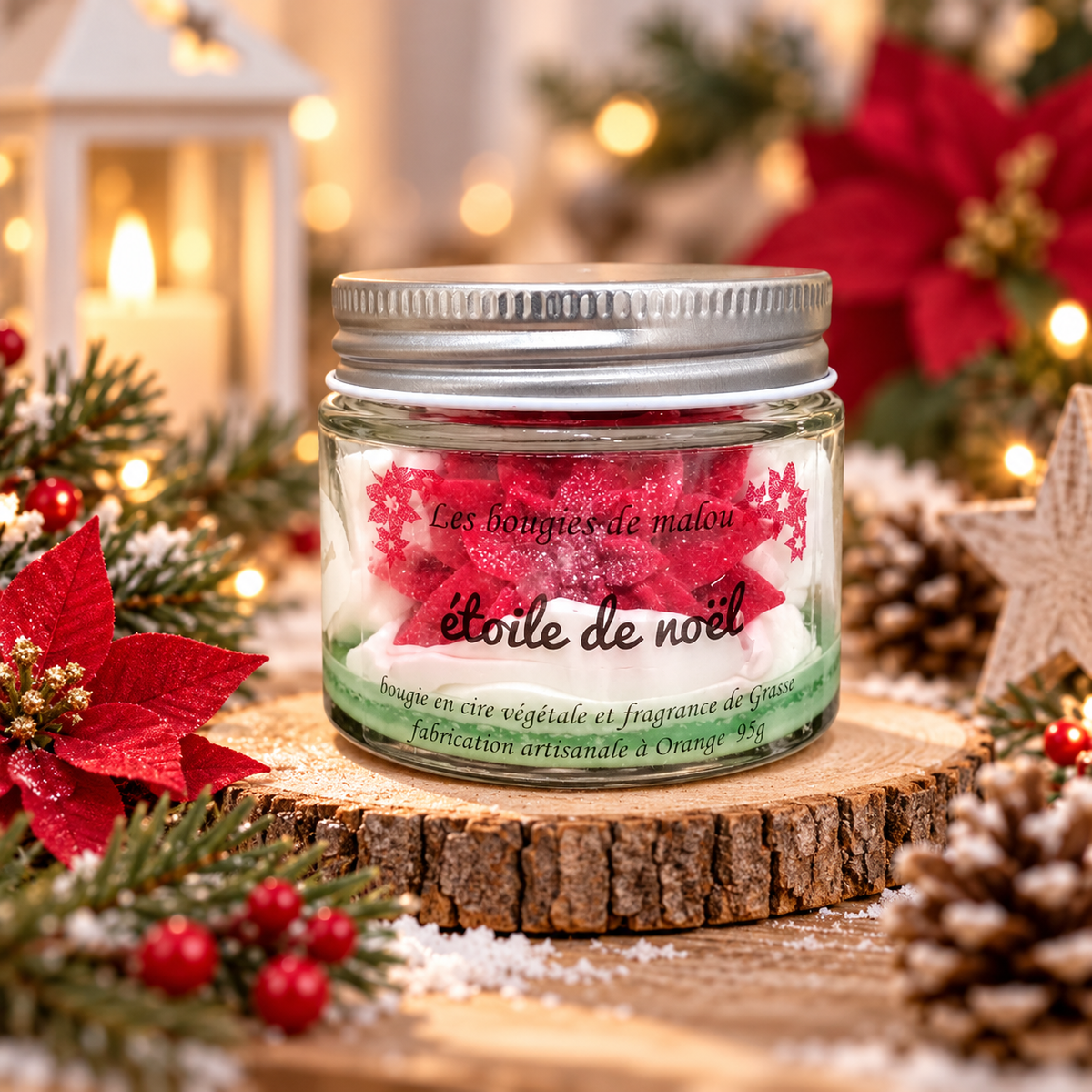 Bougie étoile de noël