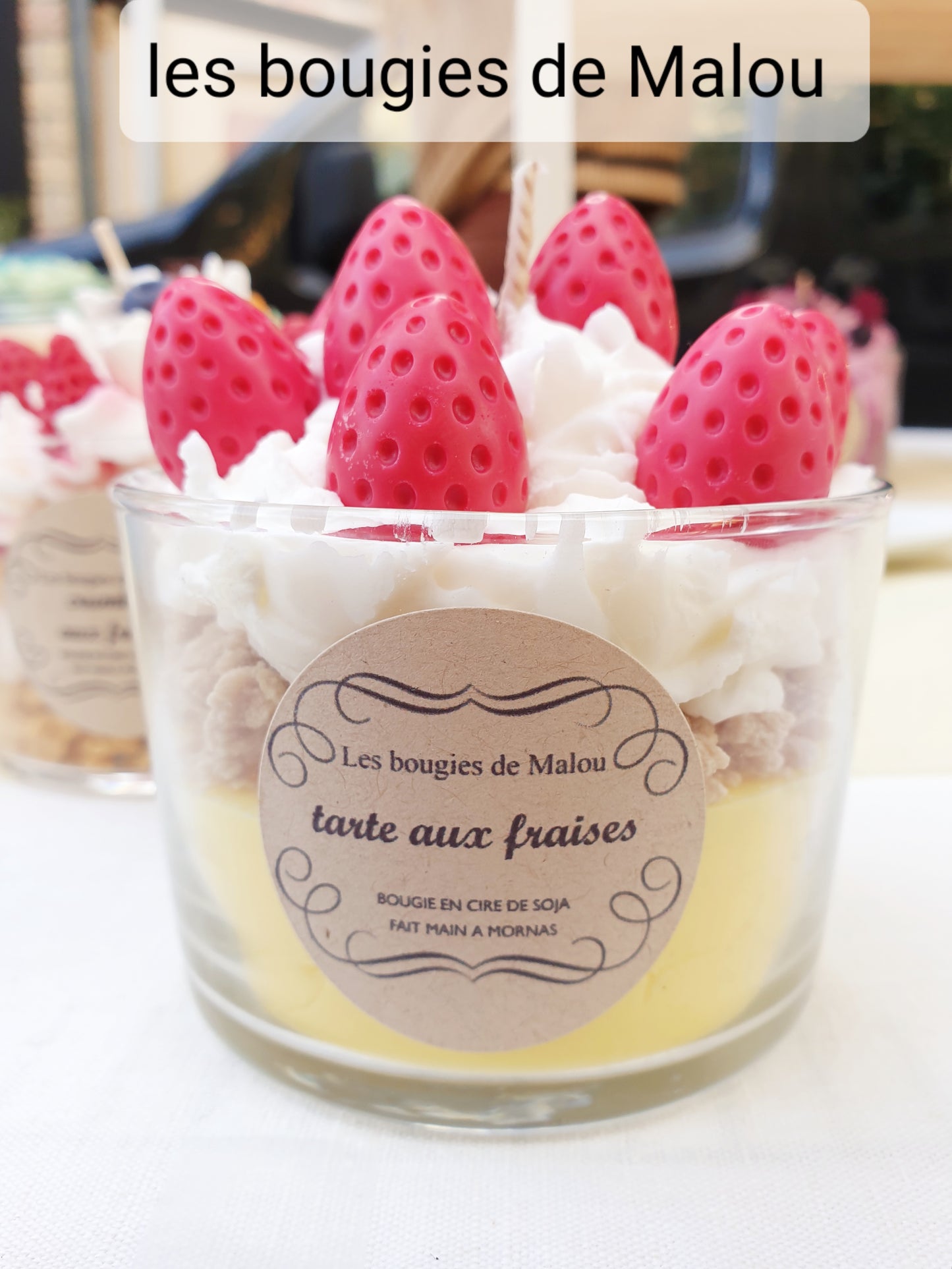 Bougie tarte aux fraises