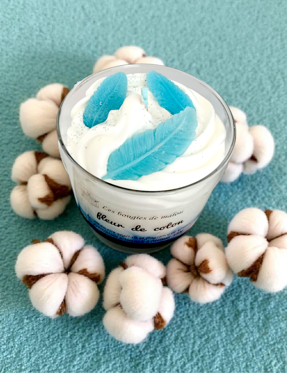 Handgemachte und pflanzliche Kerze - Baumwollblütenduft 🤍🏵️