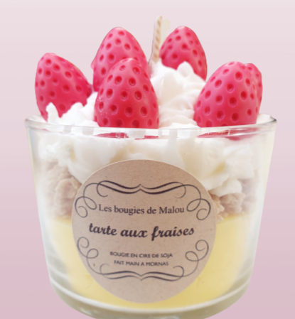 Bougie tarte aux fraises