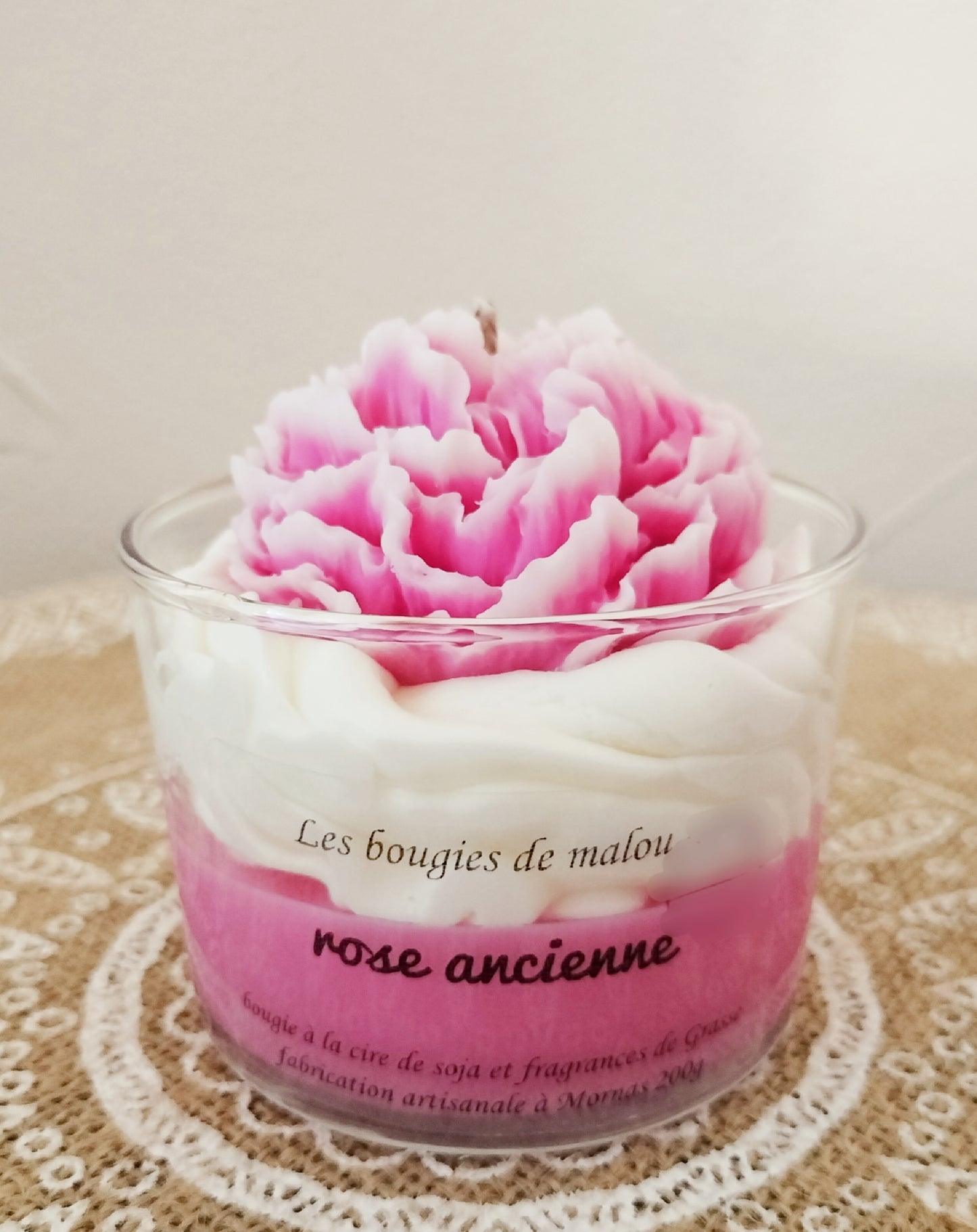 Bougie rose ancienne