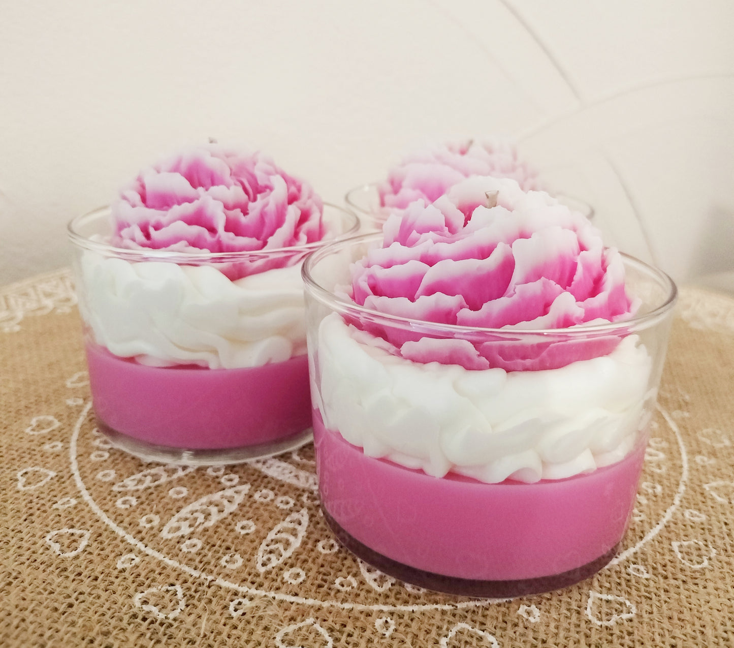Bougie rose ancienne