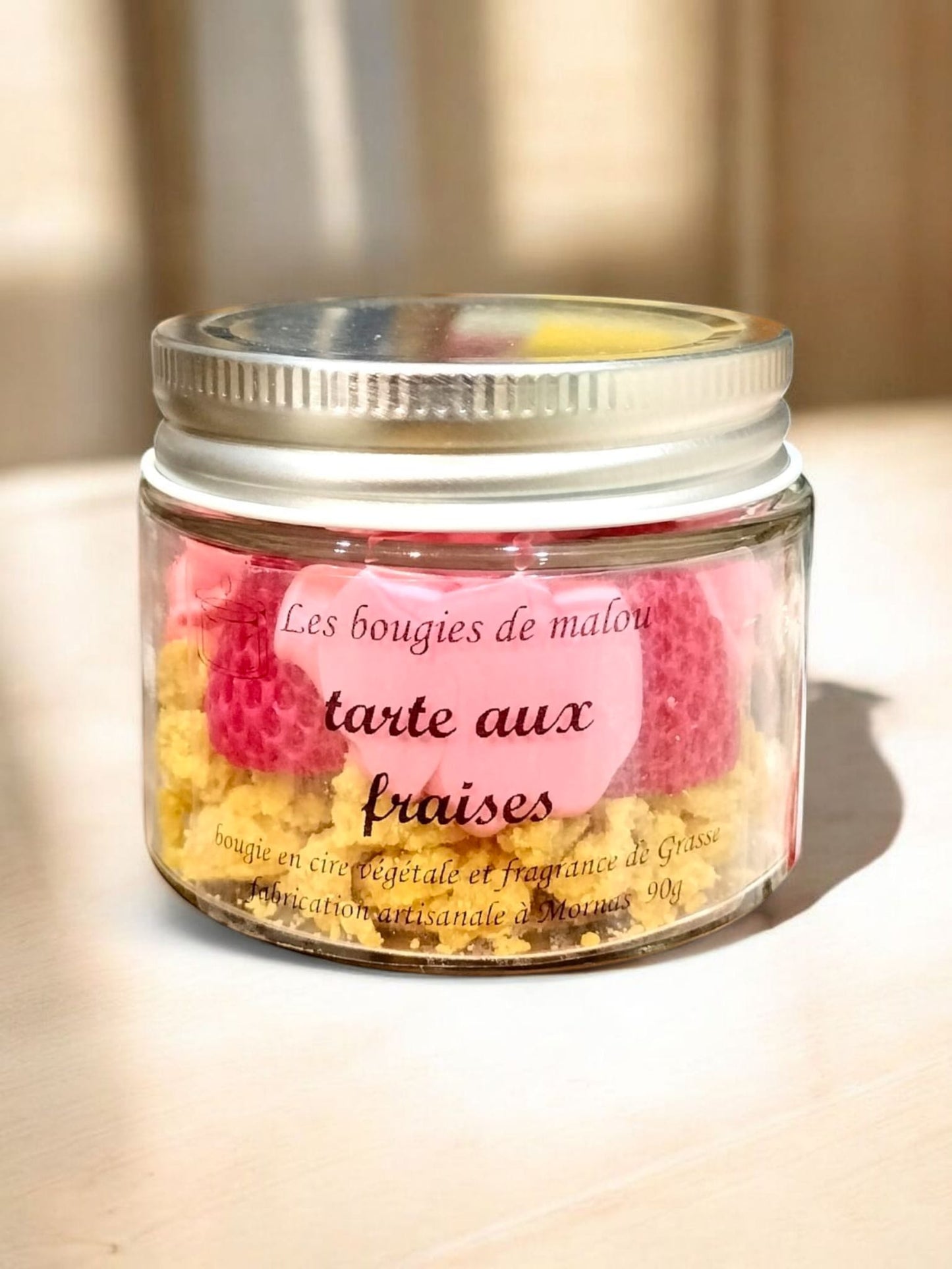 Bougie Faite Main & Créative - Parfum Fraise Gourmande 🍓✨