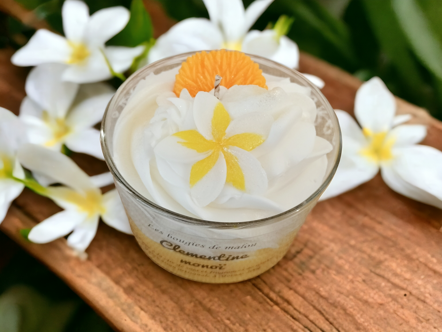 Bougie Artisanale et Décorative - Parfum Clémentine monoï 🍊☀️
