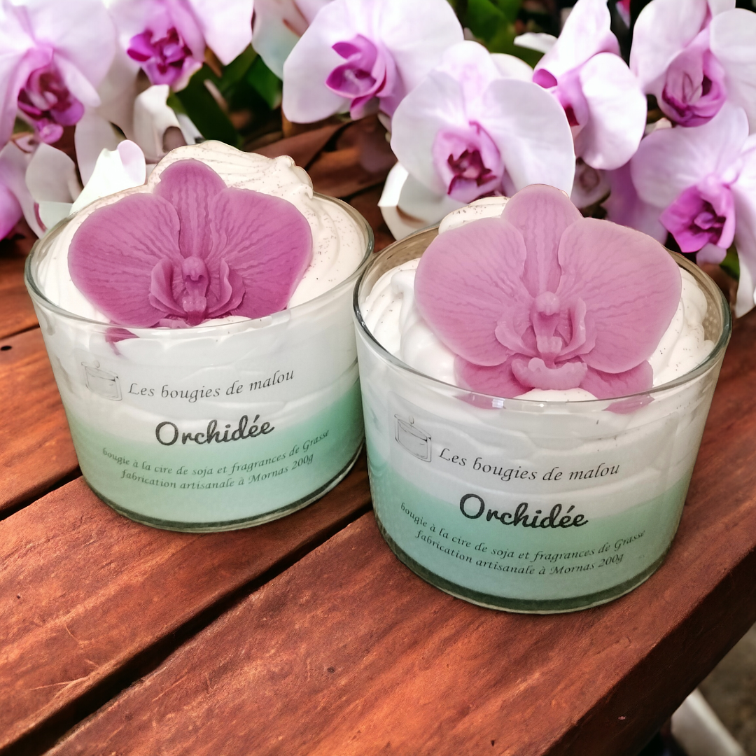 Bougie Artisanale & végétale - Parfum Orchidée 🌸✨