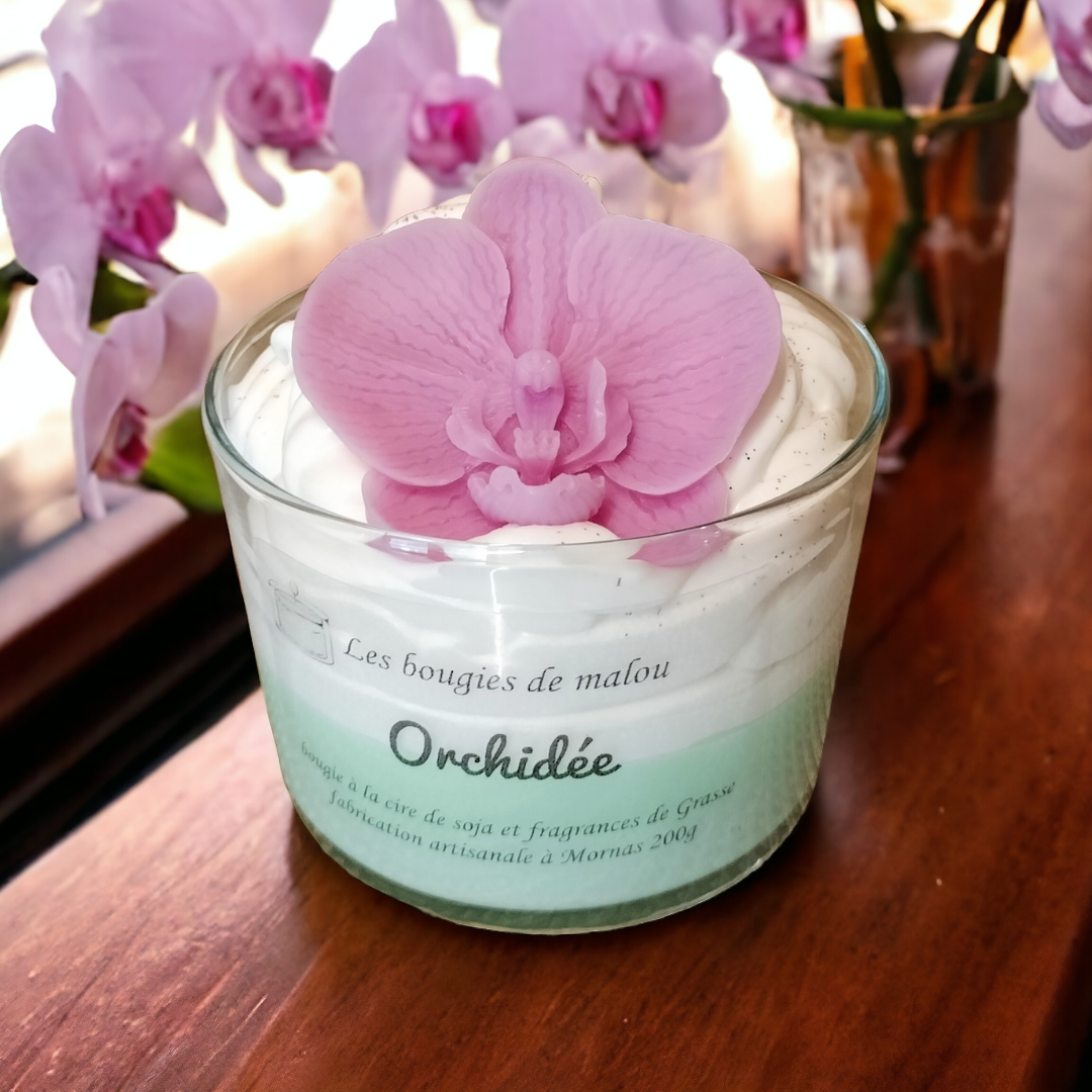 Bougie Artisanale & végétale - Parfum Orchidée 🌸✨