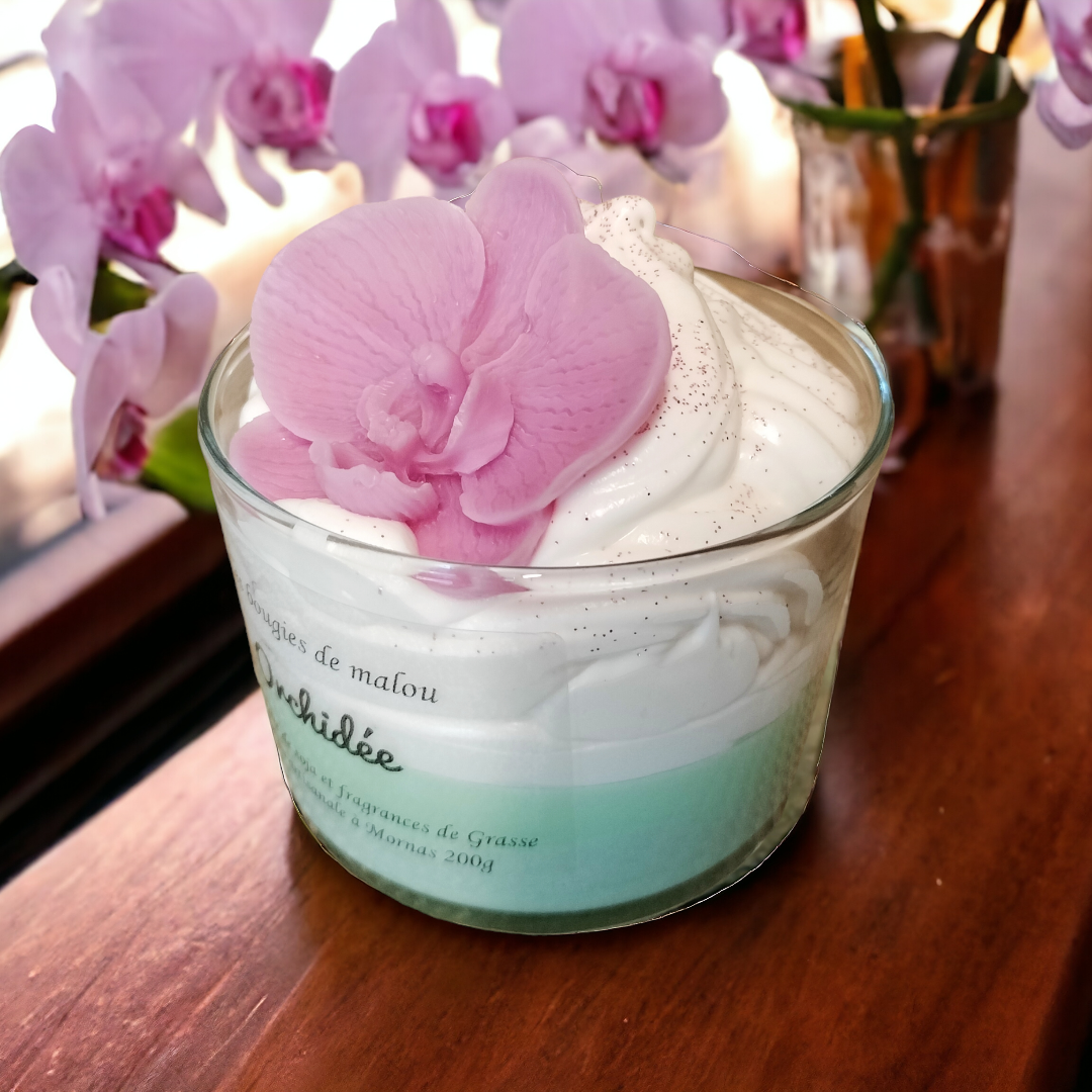 Bougie Artisanale & végétale - Parfum Orchidée 🌸✨
