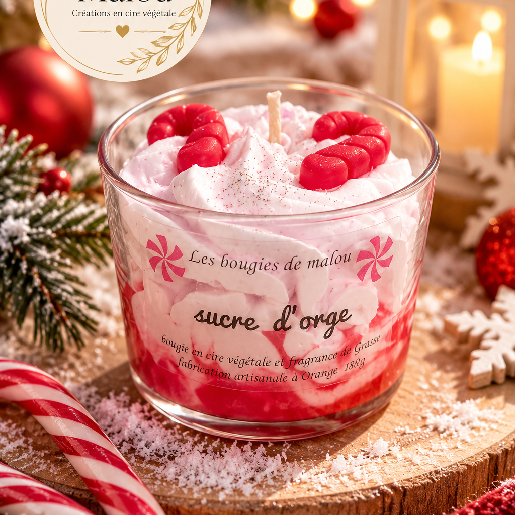 Bougie Noël sucre d'orge