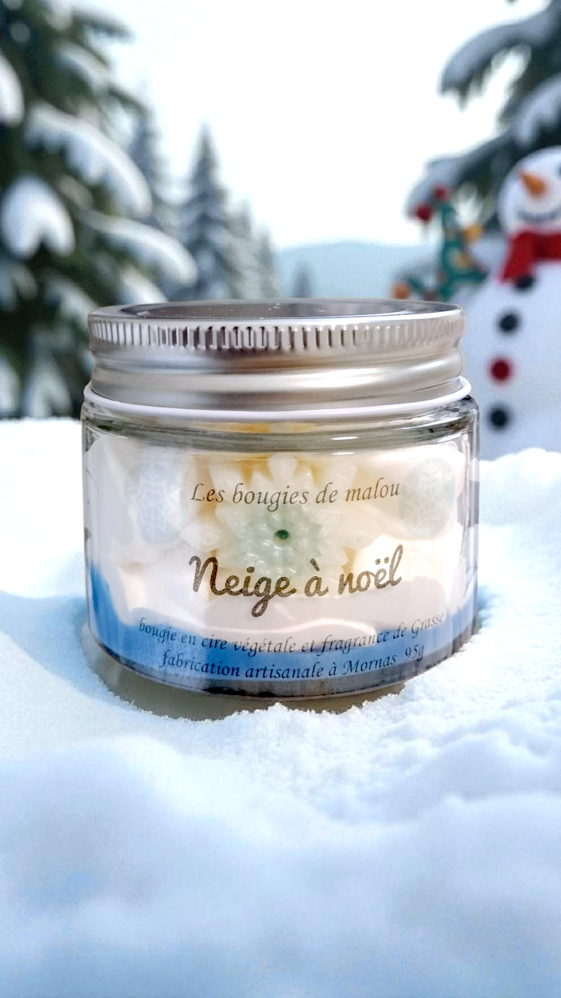 Bougie artisanale cimes enneigées