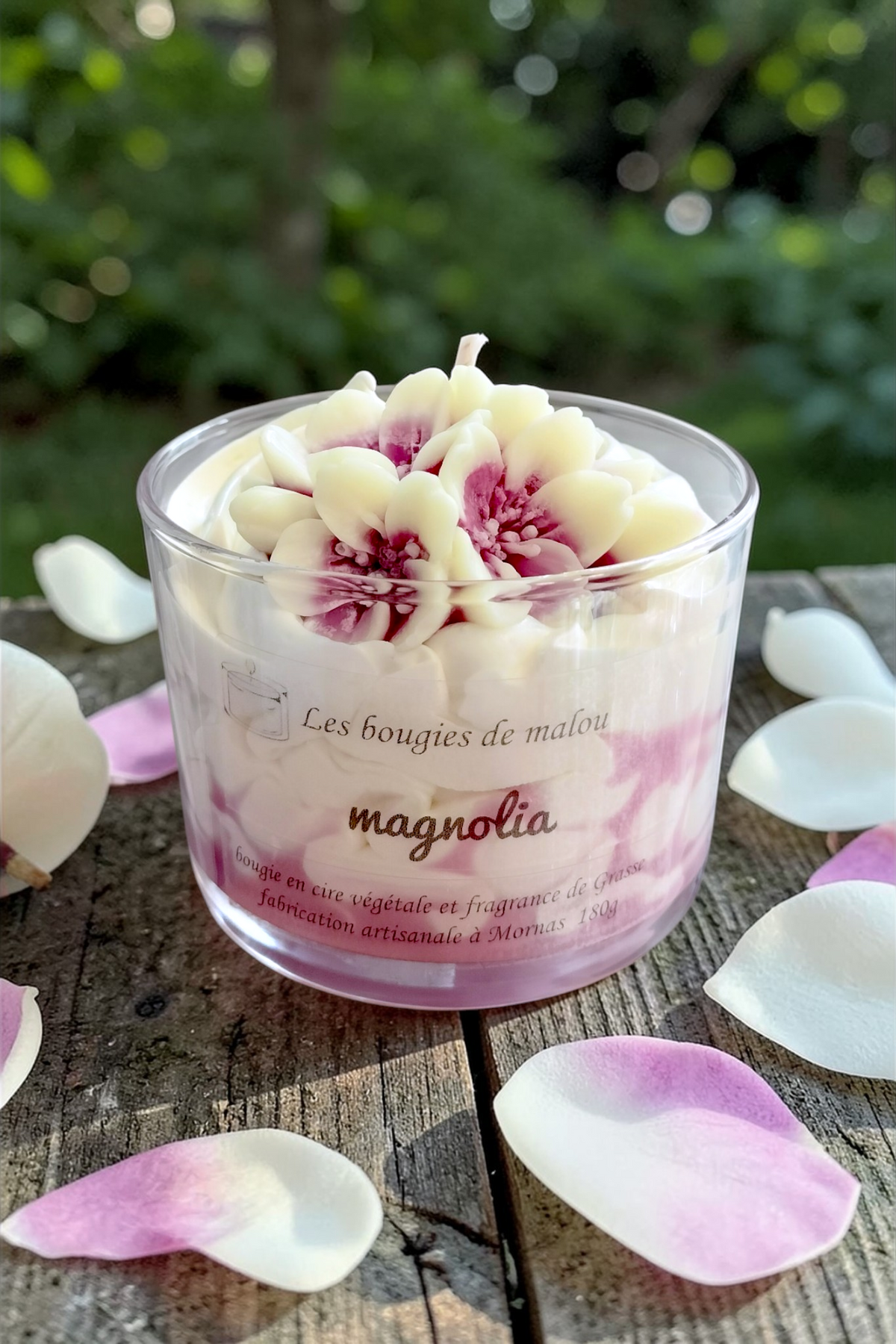 Bougie Artisanale et Végétale - parfum magnolia