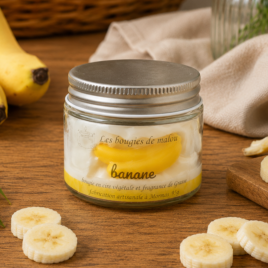Bougie Artisanale et CrĂ©ative - Parfum Banane đâš
