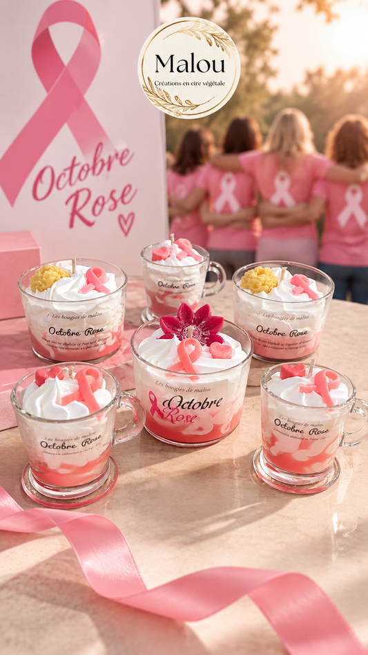 Bougie "Octobre Rose" 💞