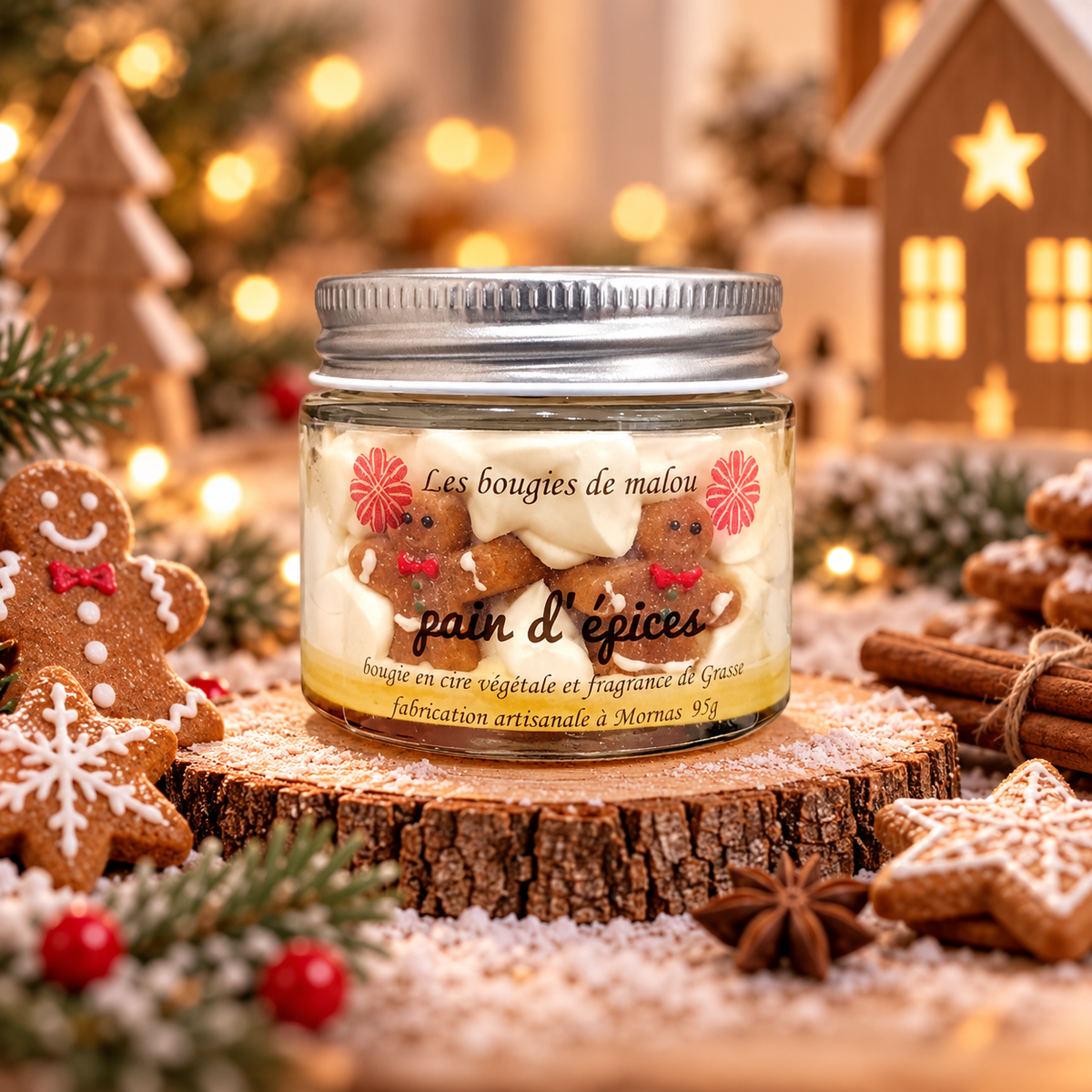 Bougie noël pain d'épices