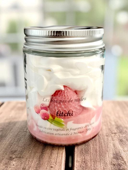 Bougie artisanale parfum litchi
