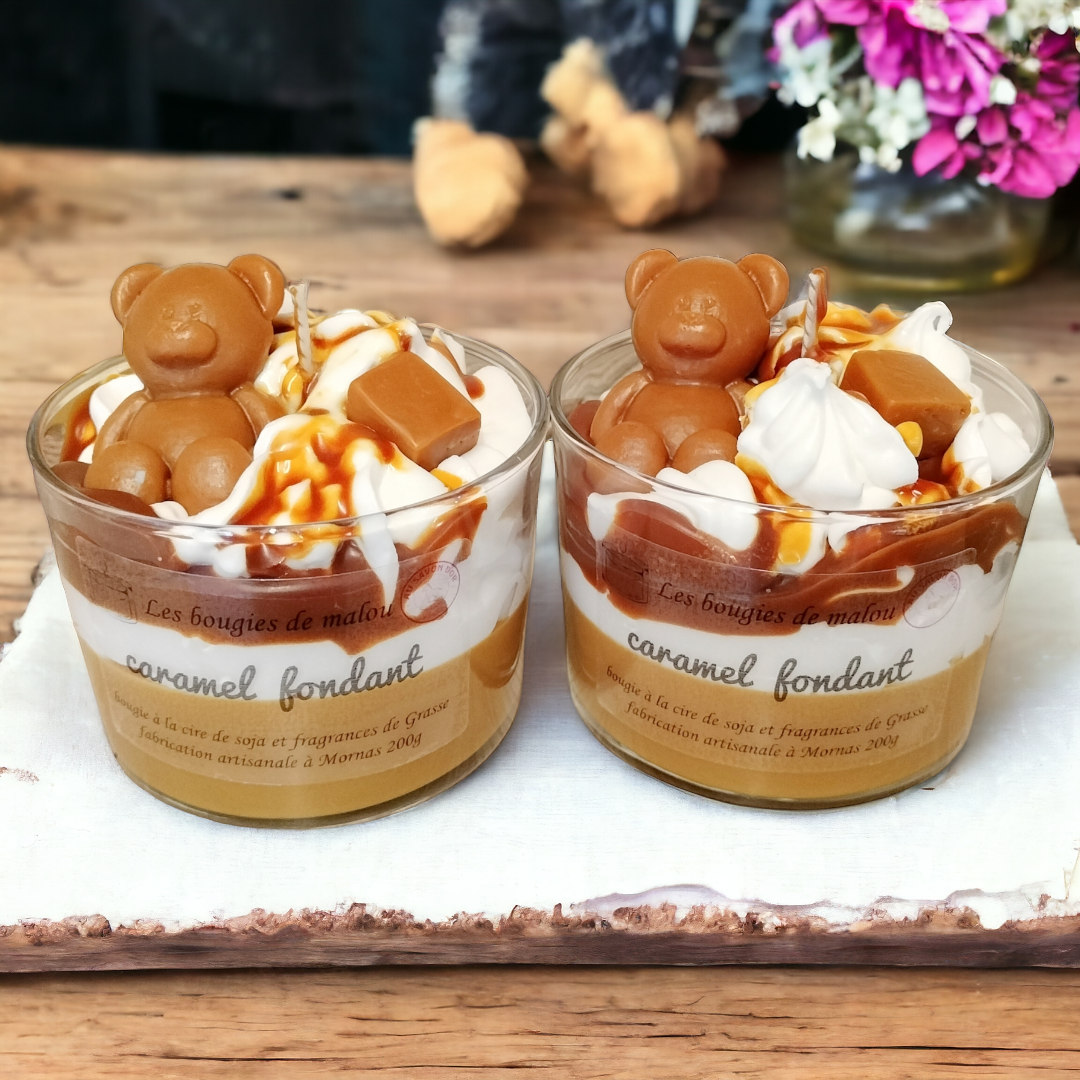 Bougie gourmande ourson au caramel