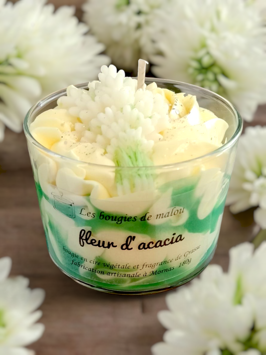 Bougie Artisanale parfum fleur d'acacia