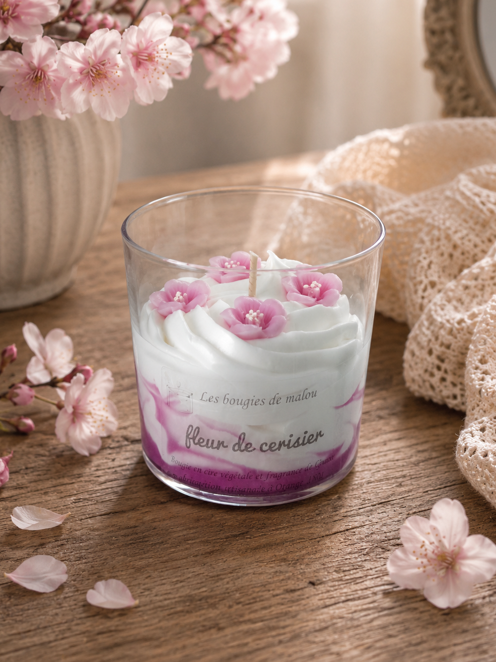 Handmade and Vegetable Candle - Cherry Blossom Scent 🍒✨