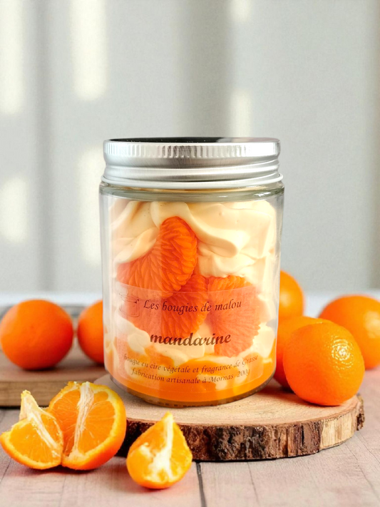 Bougie Artisanale et Végétale - Parfum Mandarine 🍊