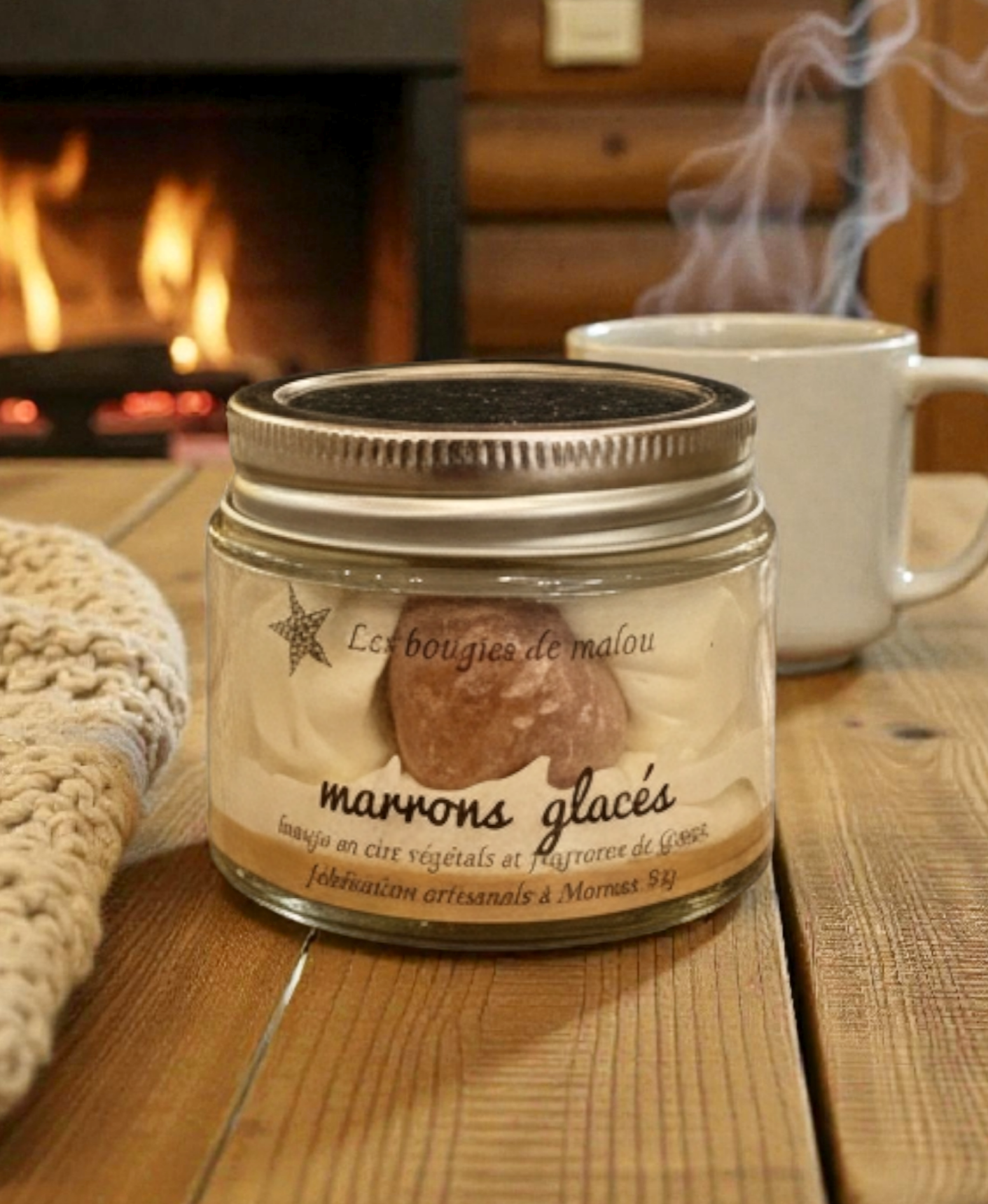 Bougie artisanale gourmande marrons glacés