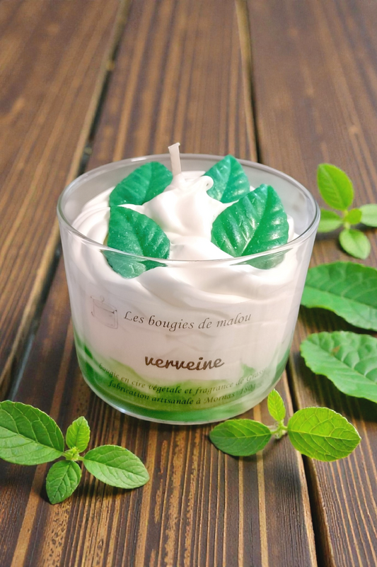 Bougie Artisanale et Végétale - Parfum Verveine 🌱