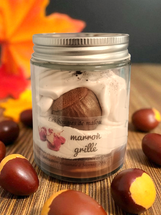 Bougie Artisanale et Végétale - Parfum marron grillé 🌰