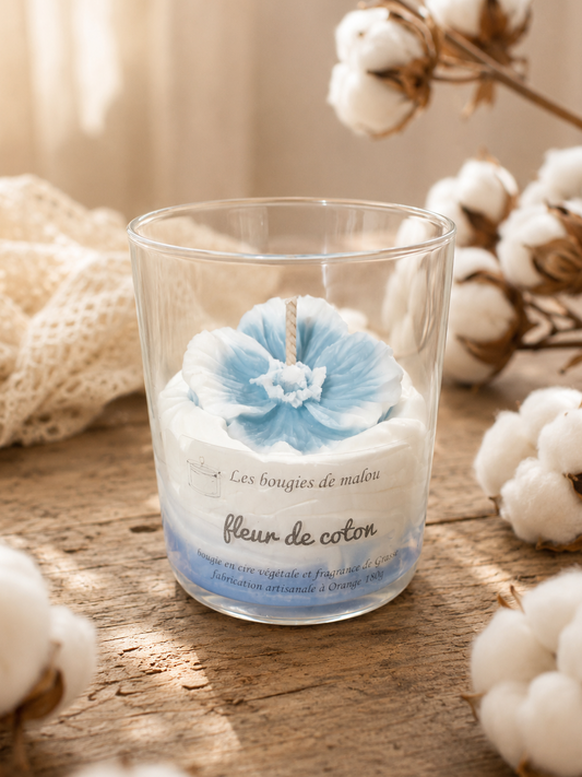 Bougie Artisanale et Végétale - Parfum fleur de coton 🤍🏵️