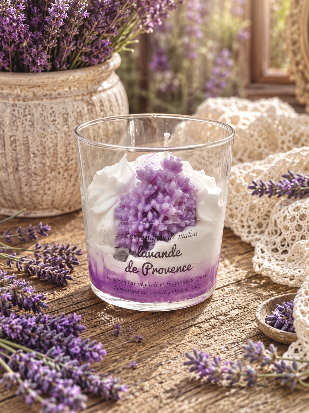 Bougie Artisanale et Créative - Parfum lavande 🪻