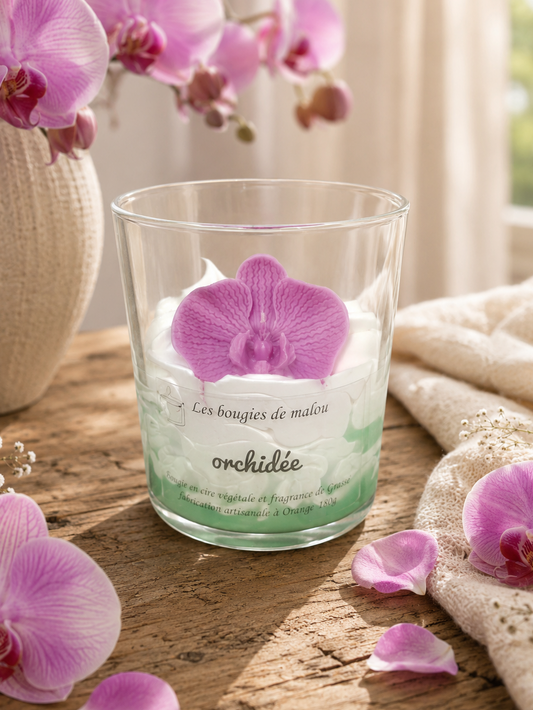 Bougie Artisanale & végétale - Parfum Orchidée 🌸✨