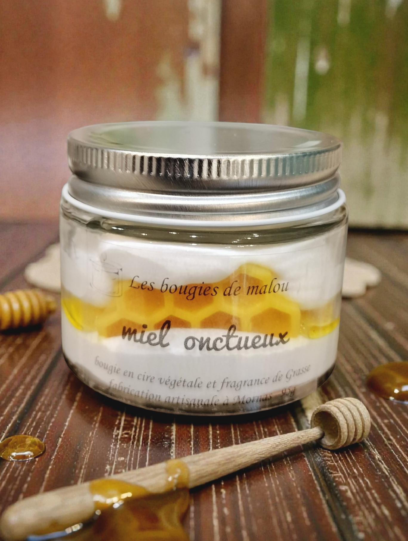 Bougie Gourmande Faite Main et Créative - Parfum Miel 🍯✨