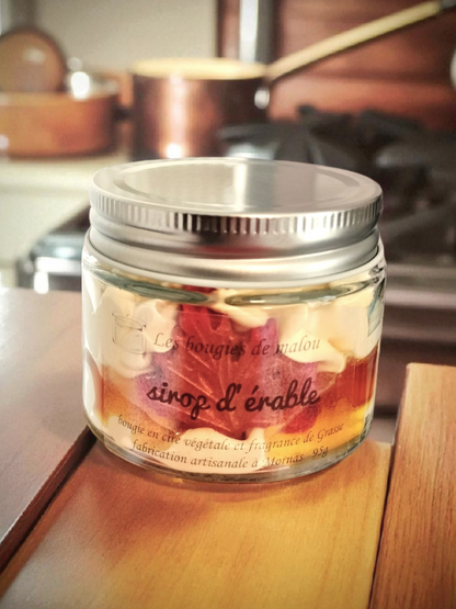 Bougie artisanale et végétale. Parfum sirop d'érable