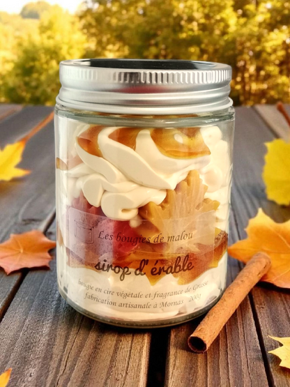 Bougie artisanale et végétale. Parfum sirop d'érable