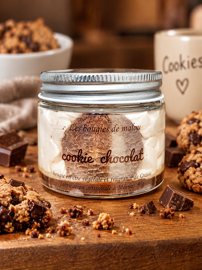 Bougie Artisanale Gourmande aux Cookies au Chocolat 🍪