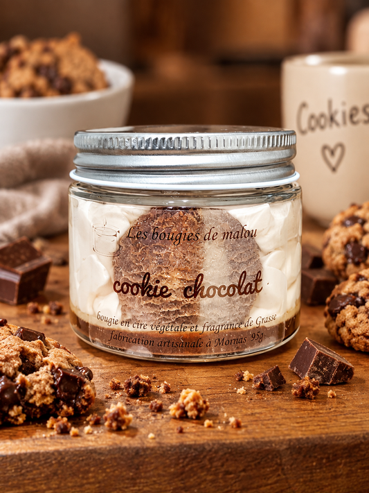 Bougie Artisanale Gourmande aux Cookies au Chocolat 🍪