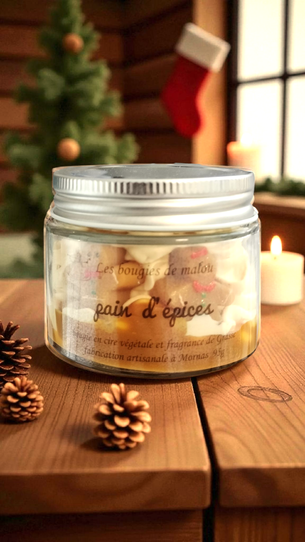 Bougie noël pain d'épices