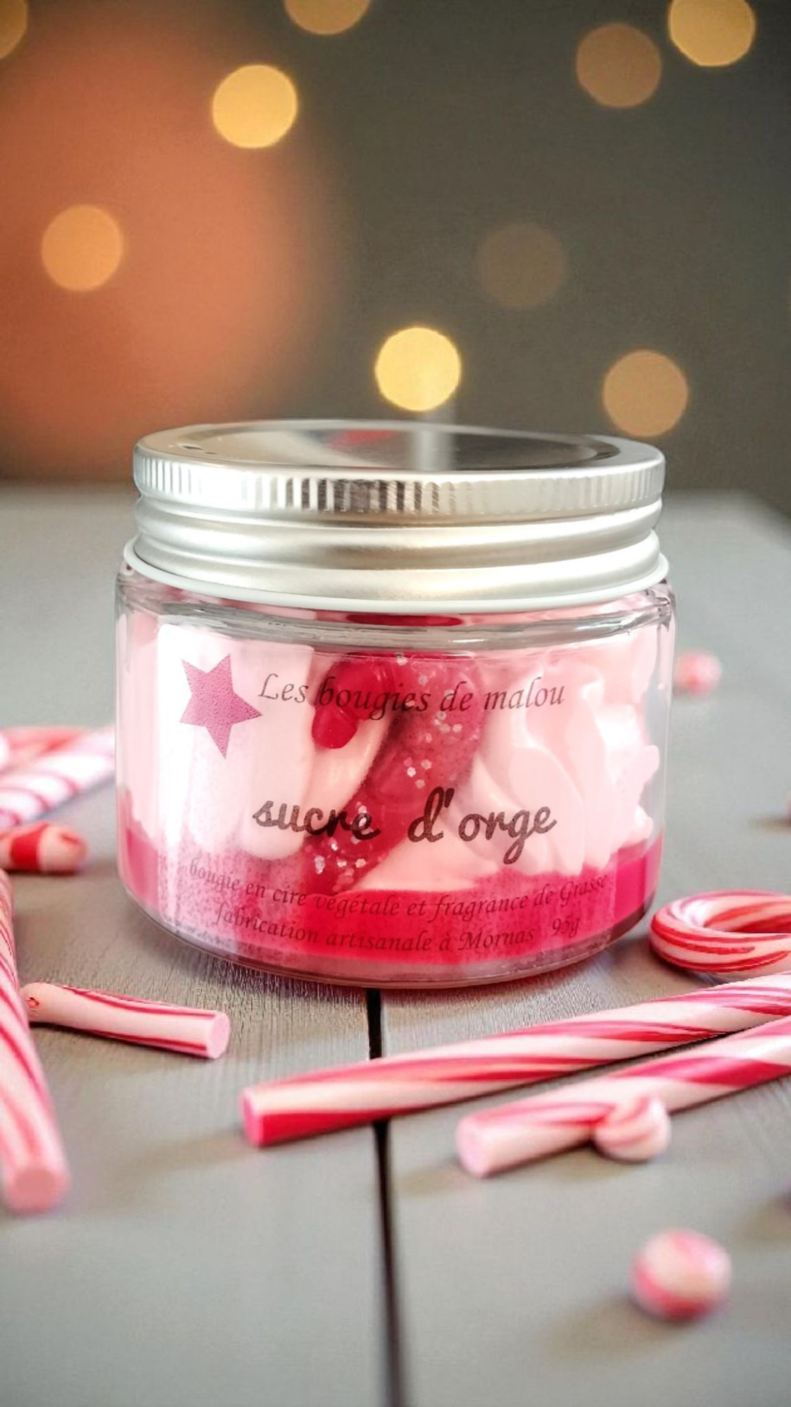 Bougie Noël sucre d'orge