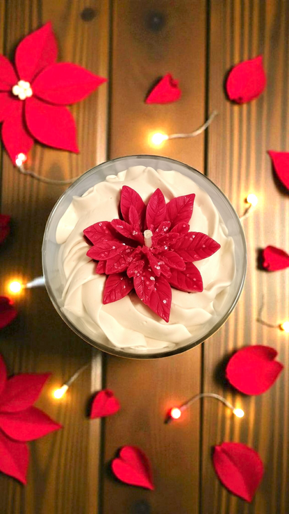 Bougie poinsettia "étoile de noël"