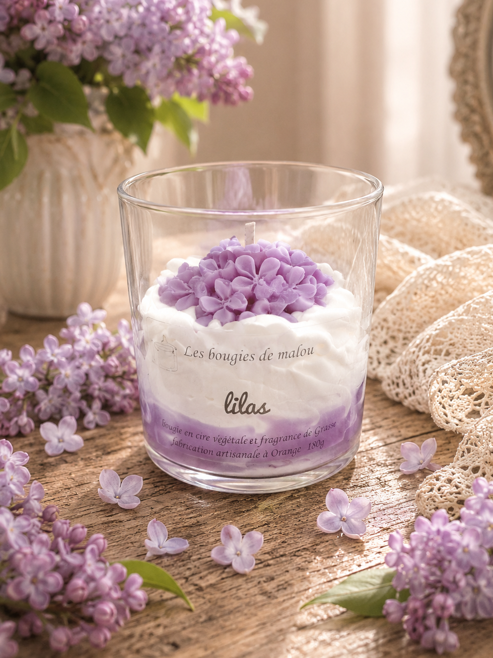 Bougie Artisanale & Végétale - Parfum Lilas 🪻