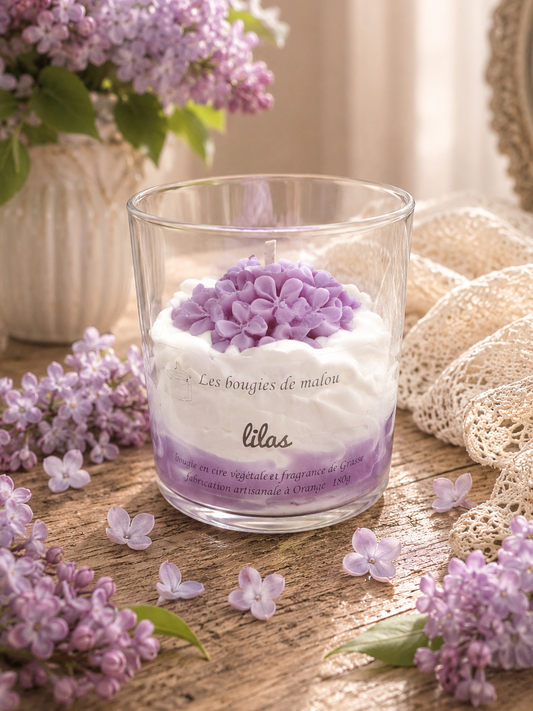 Bougie Artisanale & Végétale - Parfum Lilas 🪻
