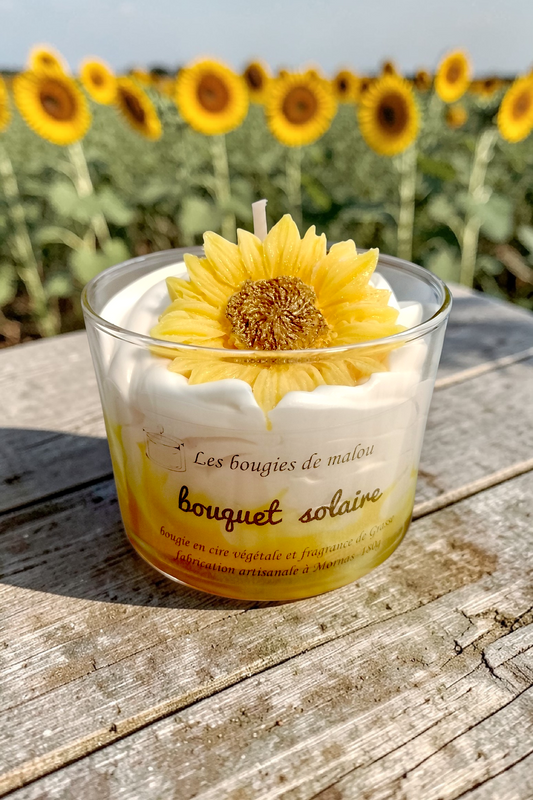 Bougie Artisanale et Végétale - bouquet solaire