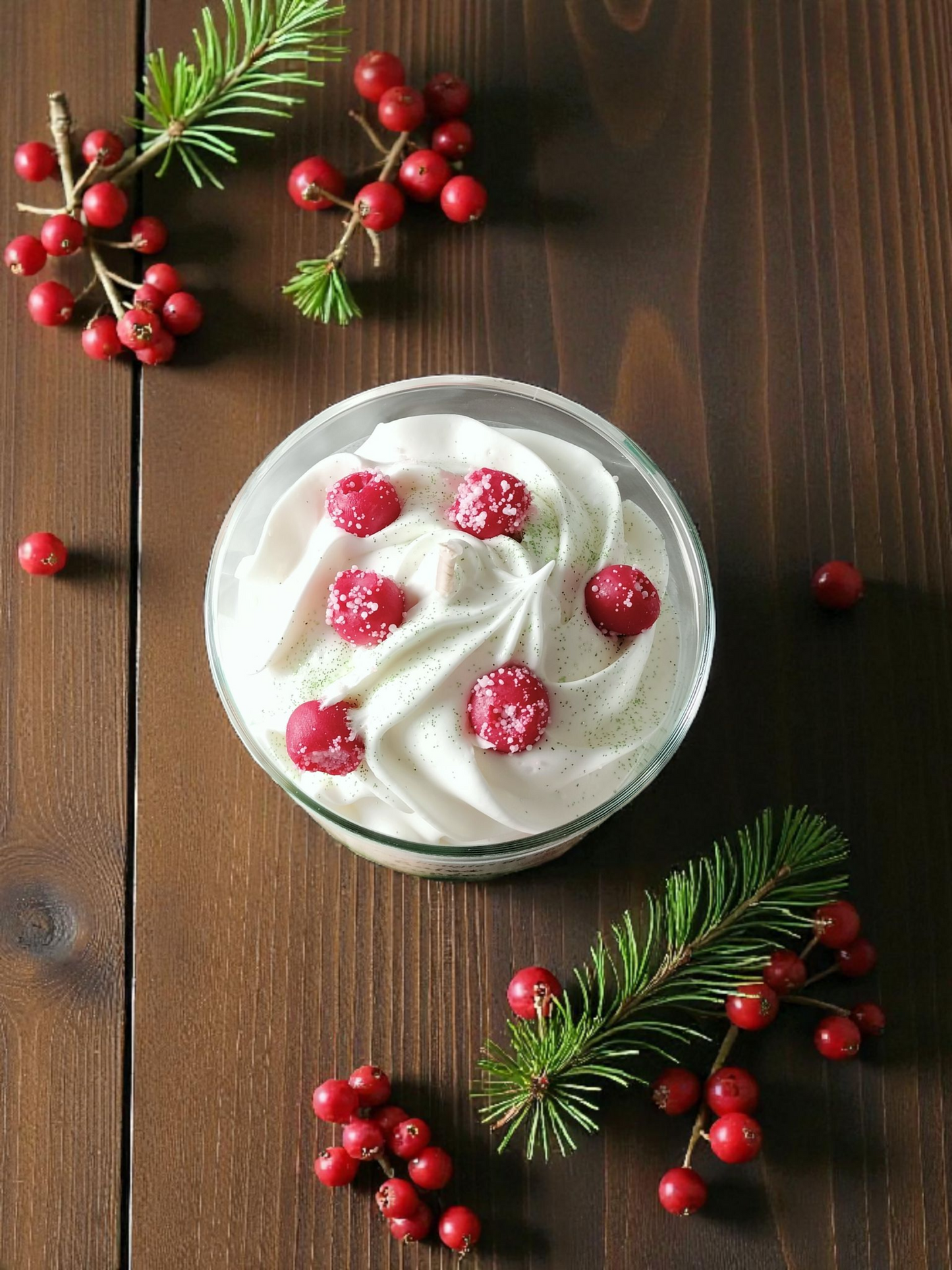 Bougie baies givrées